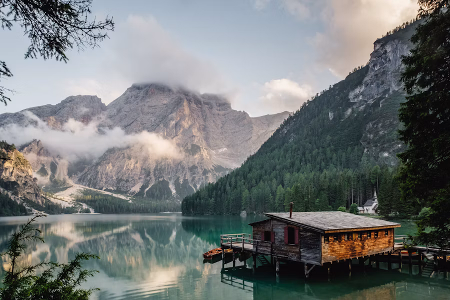 Lake and mountains